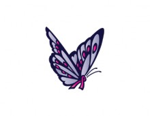 Butterfly & Cancer Ribbon Tattoo